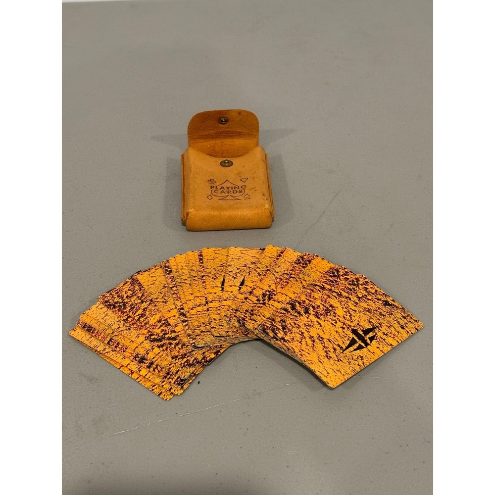 Unbranded Playing Cards Unisex OS Tan Good Vintage Americana Leather Case Hawaii